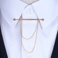 classic luxury brooch high end fashion pin personality tassel chain clip collar scarf shirt buttoned tie clip male accessories