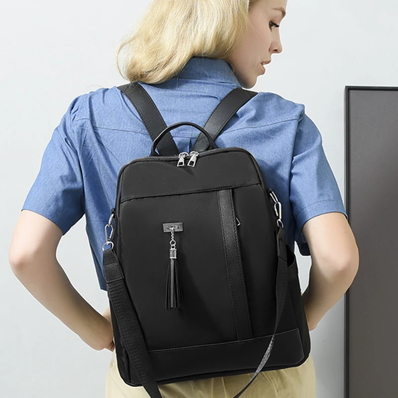 

Рюкзак женский нейлоновый с кисточками, Модный дизайнерский школьный ранец для девочек-подростков