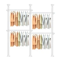 simple assemble portable wardrobe cabinet clothes storage organizer closet household folding retractable clothes drying rack
