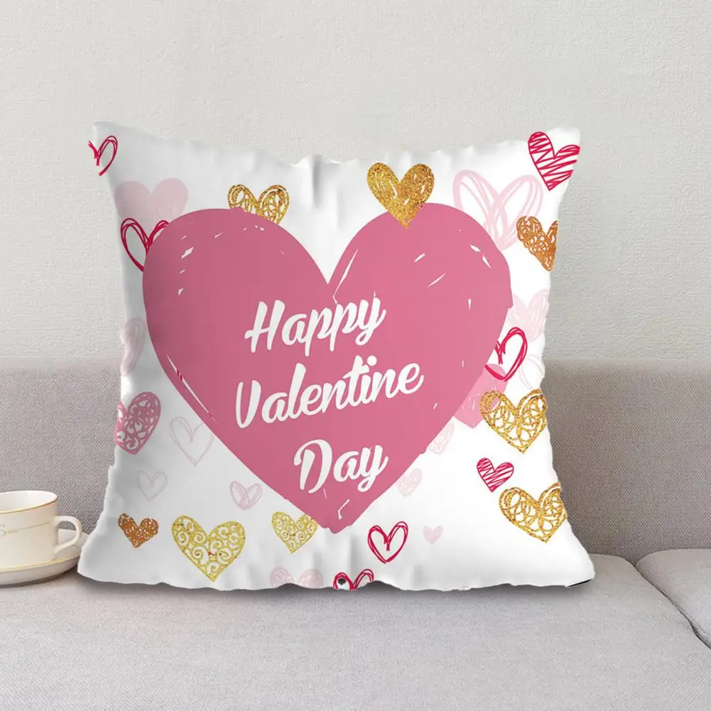 

Stylish Living Room Sofa Cushion Cover Valentine's Day Decor Square Throw Pillow Case Washable Party Decoration