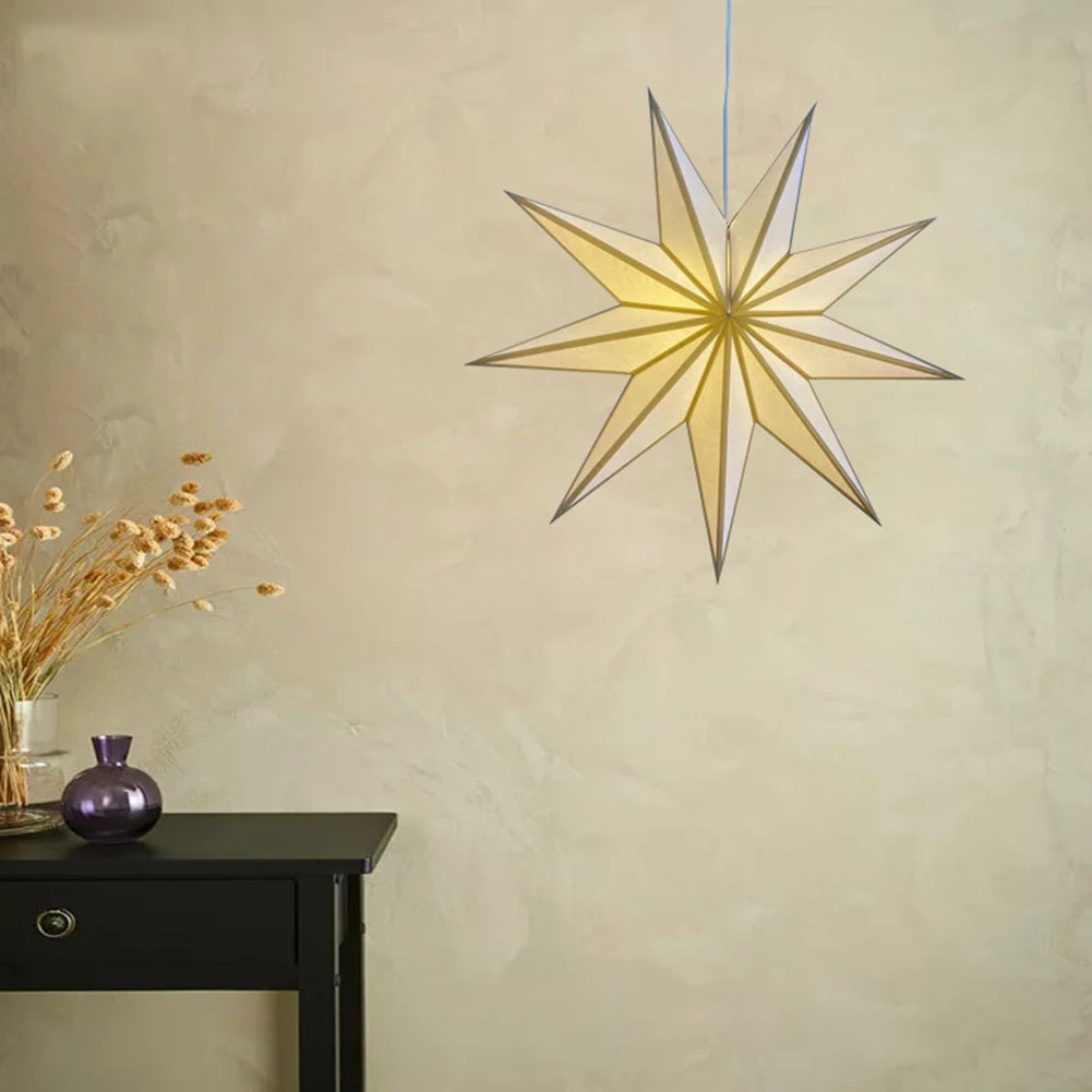 

HM022Nordic Snowflake Star Ceiling Lamp Paper Star Chandelier Lampshade for Christmas Window Hanging Living Room Bedroom