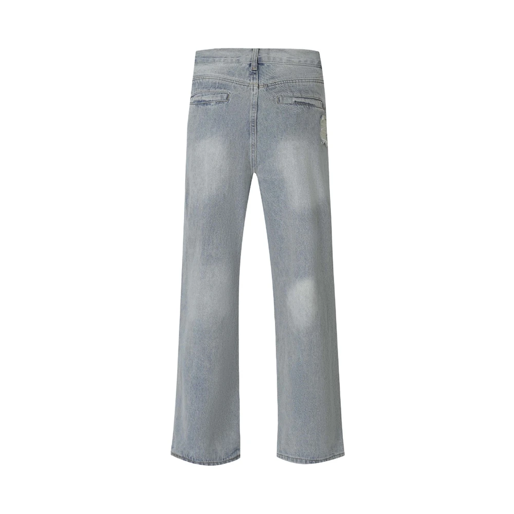 2023 Vintage Denim Pants Men Streetwear Retro Ripped Hole Denim Pant Jeans HipHip Casual Joggers Trousers Jeans
