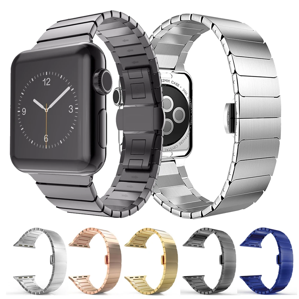 Stainless Steel Strap For Apple Watch Band 7 8 45mm 41mm Butterfly Link Bracelet IWatch Ultra 49mm 6 SE 5 44mm 40mm Accessories