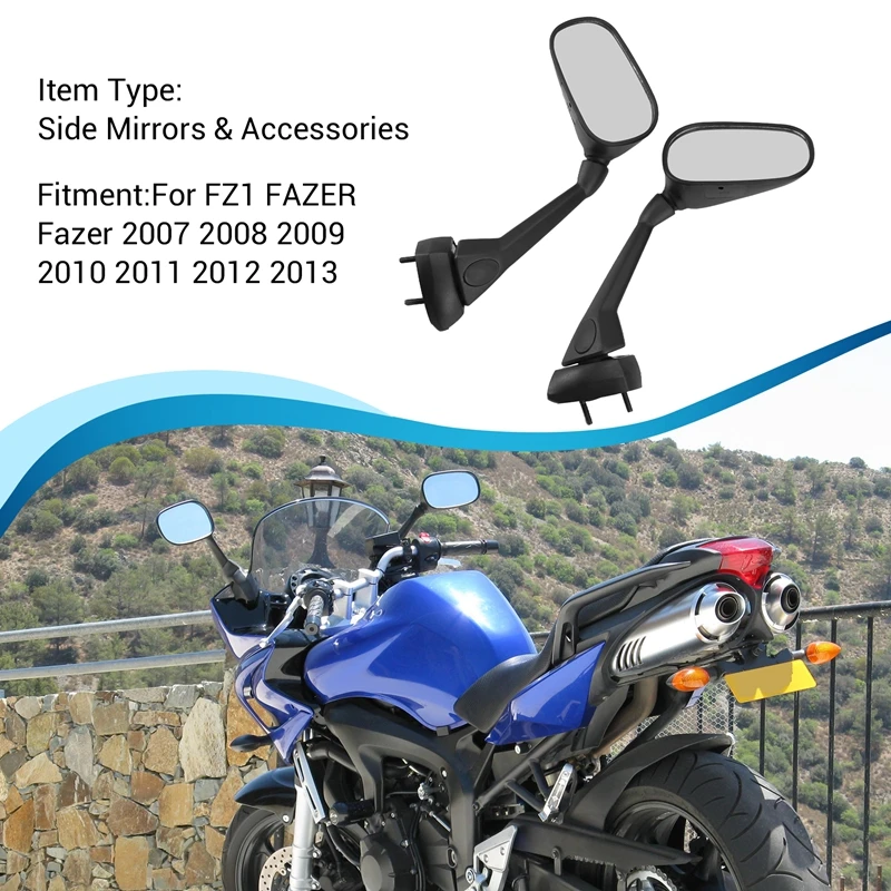 Мотоциклетное боковое зеркало заднего вида для Yamaha FZ1 Fazer 2007 2008 2009 2010 2011 2012 2013