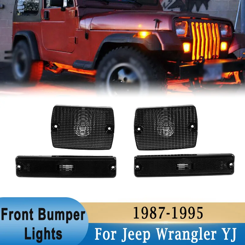

Для Jeep Wrangler YJ 1987-1995, лампа для сигнала брызговика, копченая линза, передний сигнал поворота, фонарь, боковой маркер, стандартный корпус