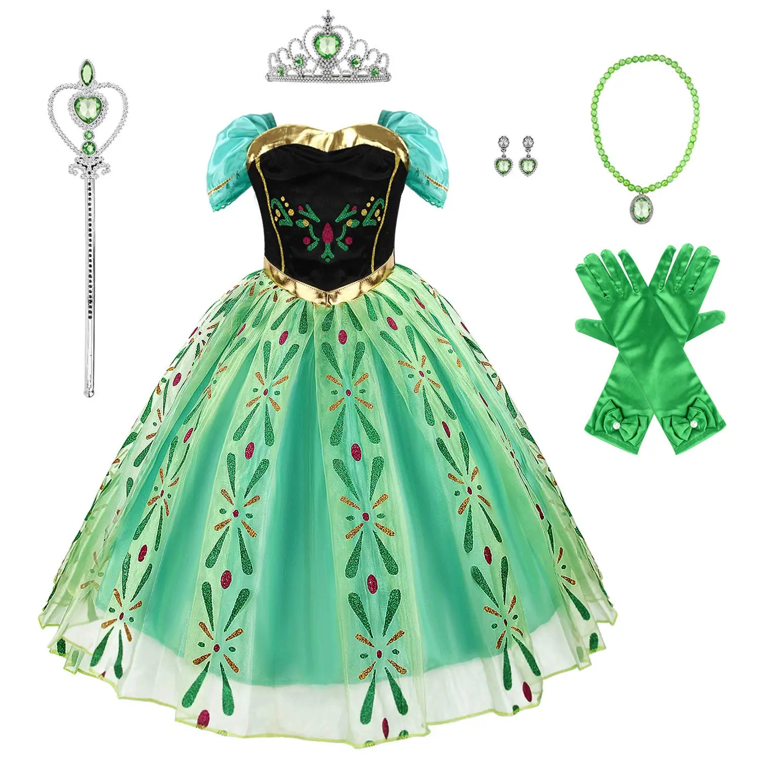 

Платье Анны с надписью «Холодное сердце» для девочек, костюм принцессы Снежной королевы, детская одежда для Хэллоуина, детский маскарадный ...