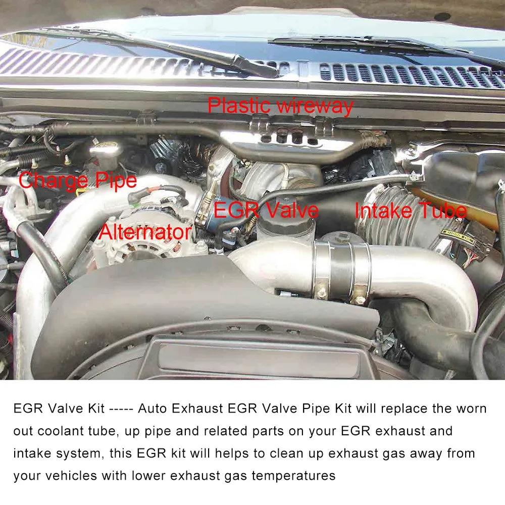 Семейный комплект труб EGR Bypass Delete Kit для 2003-2007 Ford F250 F350 F450 F550 V8 6.0L Powerstroke Diesel Turbo