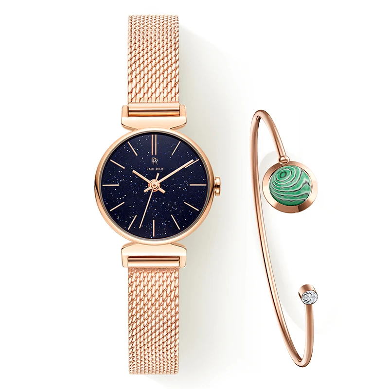 

Paul Rich Watch for Women Blue Sandstone Luxury Fashion Waterproof Watches for Ladies with Bracelet