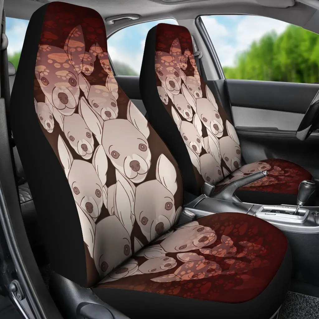 

Chihuahua Car Seat Covers Custom Dog Car Accessories,Pack of 2 Universal Front Seat Protective Cover