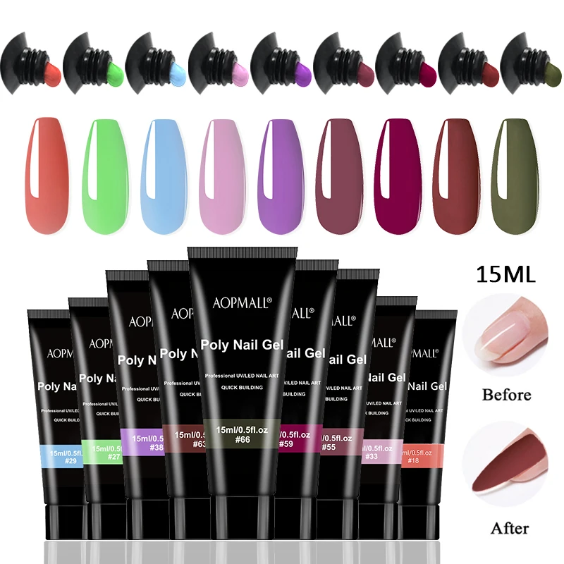 Набор для быстрого наращивания ногтей Желейный УФ-гель 9 цветов салонный дизайн