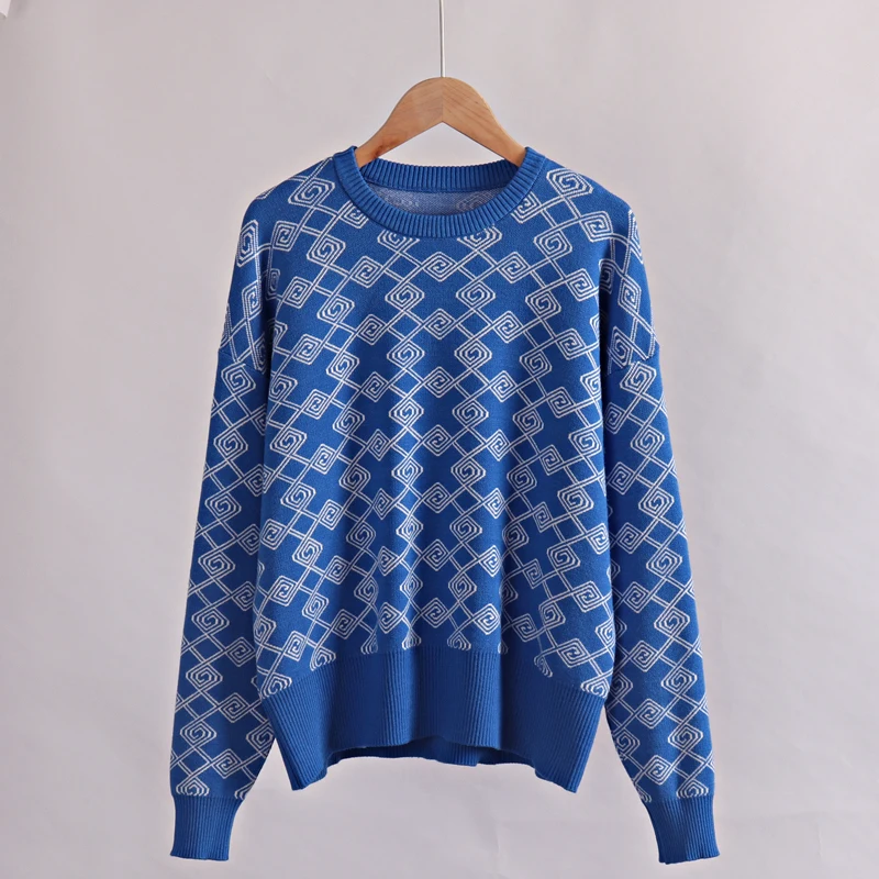 Женский свитер с круглым вырезом GIGOGOU осенне-зимний вязаный пуловер модный