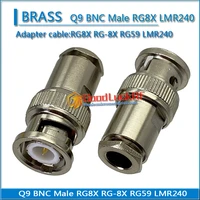 rf q9 bnc connector bnc male plug clamp solder for rg8x rg 8x rg59 lmr240 cable straight nickel plated brass adapters