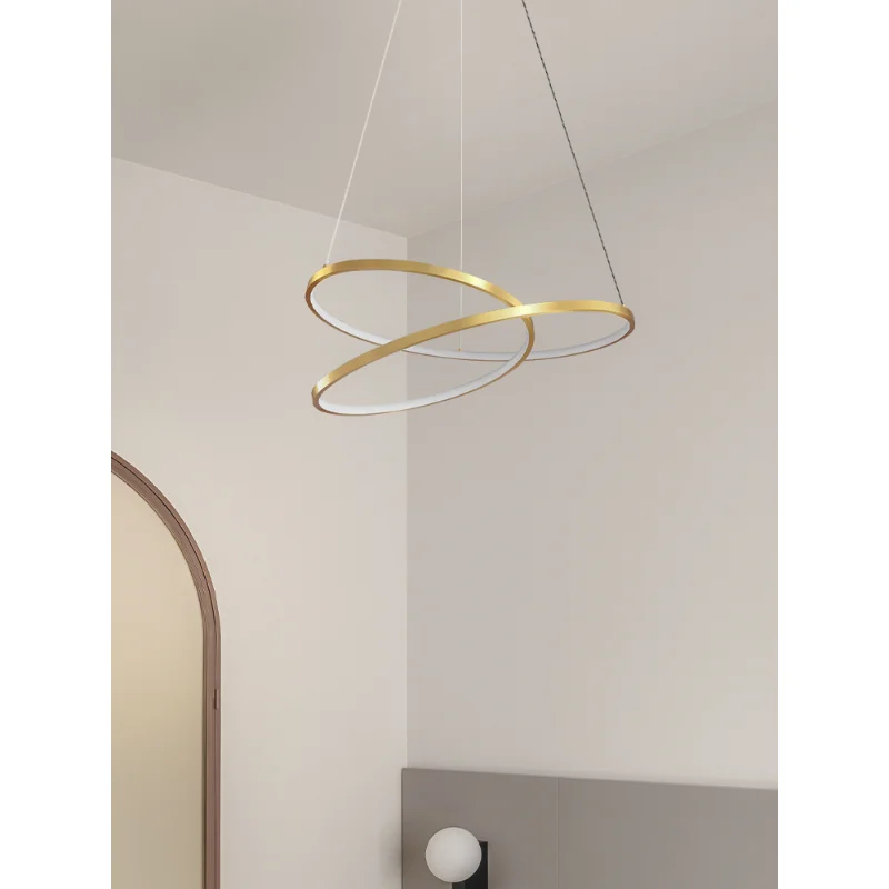 

Full copper round pendant lamp shaped lamp modern simple living room lamp Nordic atmosphere dining room lamp master bedroom