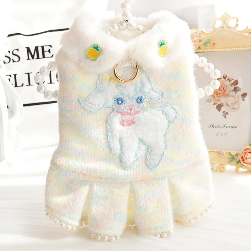 

Мультяшная юбка из ягненка, одежда для собаки, одежда для кавайных собак, милое маленькое домашнее животное, милый теплый мягкий костюм, Осень-зима, одежда для собак