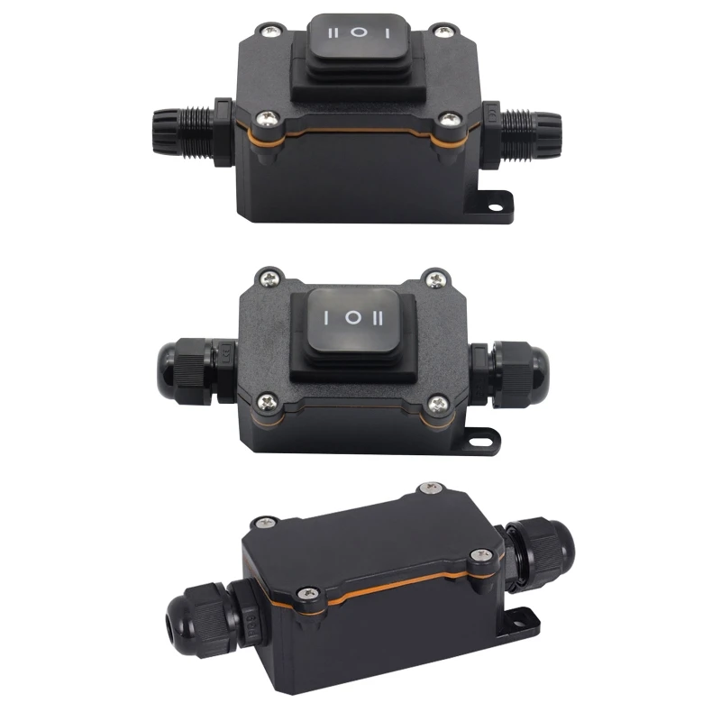 

16A Heavy Duty Large Current Inline Cable On/Off Switch IP68 Waterproof Power Refitting Installing Wire Box