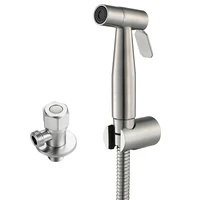 hand held bidet sprayer douche toilet kit round shattaf shower head stainless steel valve set jet bidet faucet