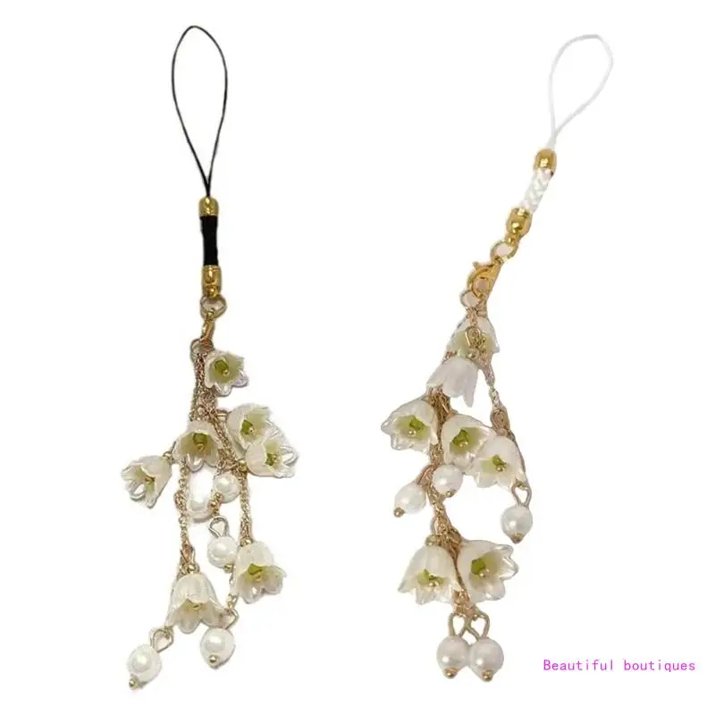 Стильный цветочный кулон для телефона с украшением в виде орхидей подвесной