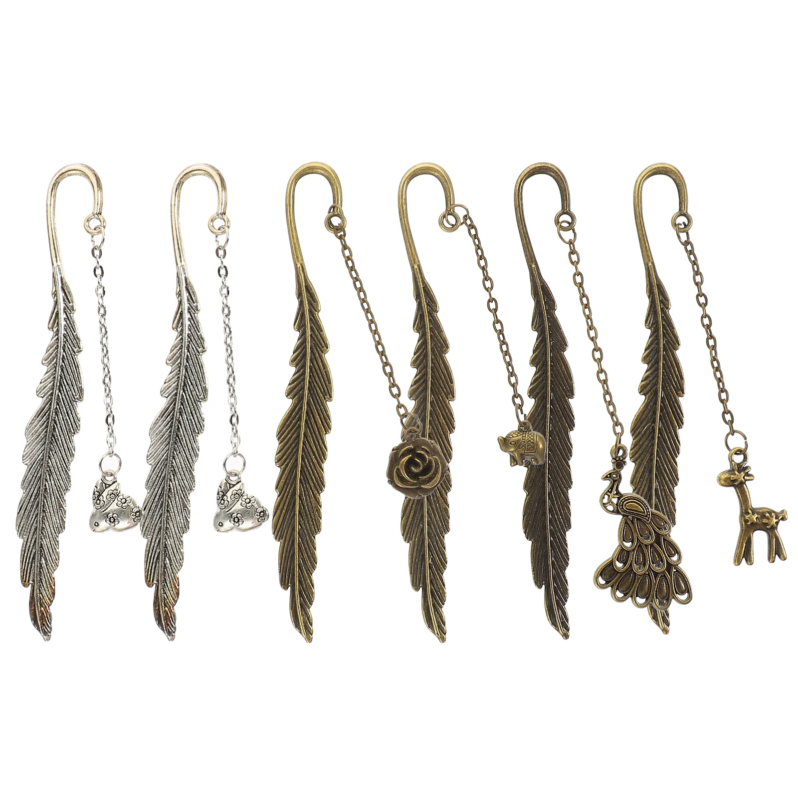 

6Pcs Bookmarks Metal Book-marks Decorative Marker Metal Gift Bookmarks for Gift