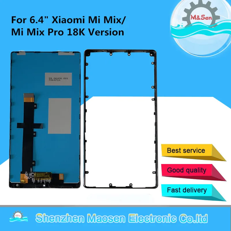 

. Oriignal 6.4"M&Sen For Xiaomi Mi Mix /Mi Mix Pro 18k Version Ceramic Middle Frame LCD Screen Display+Touch Panel