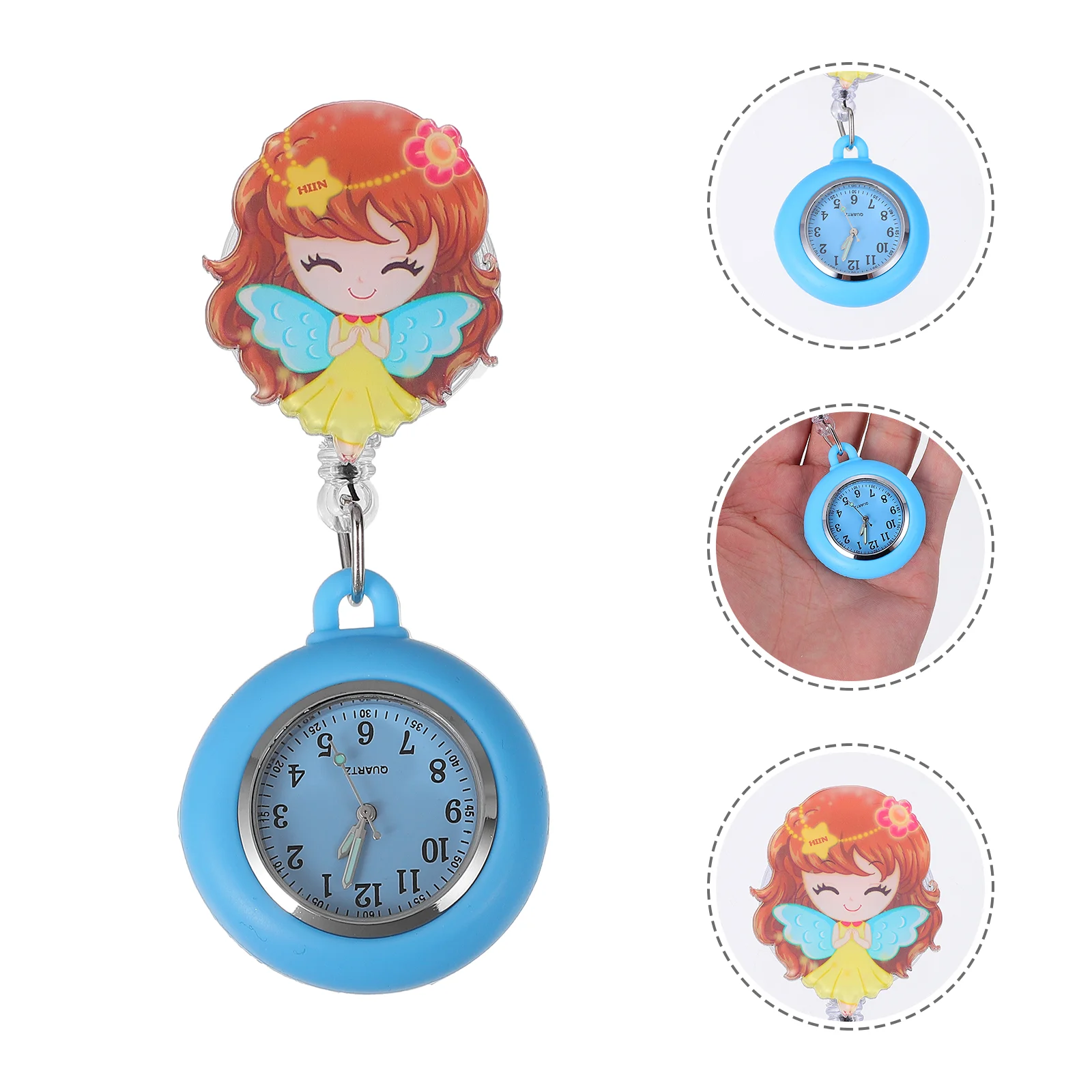 

Watch Nurse Clip Fob Hanging Lapel Badge Pin Brooch Pocket Watches Retractable Infection Nursing Pendant Cartoon Retro Buckle