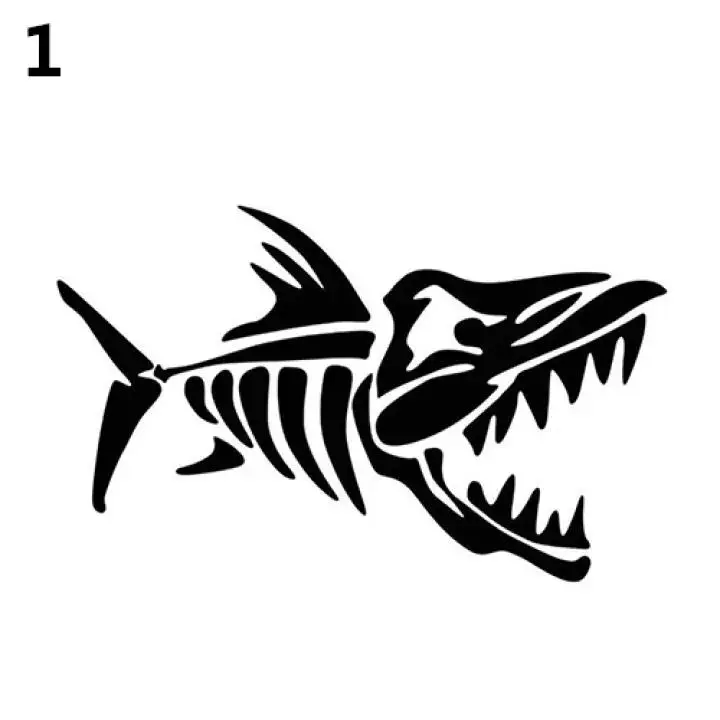 

11*7cm Fish Bones Car Sticker Motorcycle Decals Fishbone Cartoon Body Sticker Car Decorate