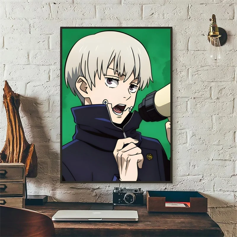 Фото Аниме-постер Jujutsu Kaisen с Фушигуро Мегуми и Инумаки Тоугэ, холст, настенное искусство для декора спальни и игровой комнаты №5