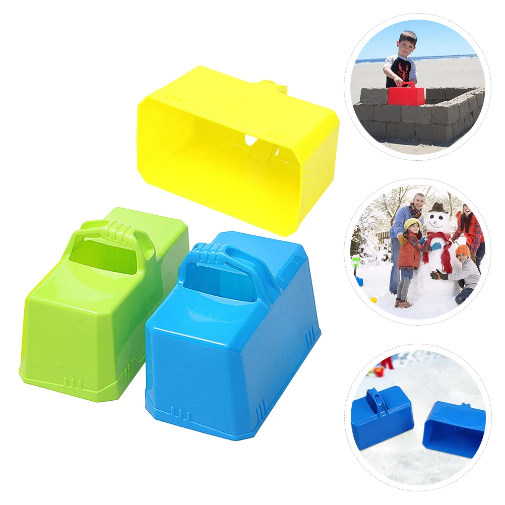 

3 Pcs Brick Model Snow Molds Sand Block Castle Maker Outdoor Playset Winter DIY Toy Making Foundation Toys