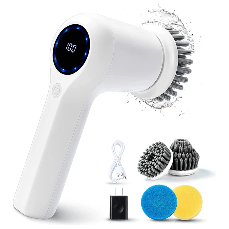 

Cordless Electric Brush Shower Scrubber For Cleaning Bathroom Floor Car Wheel Tub