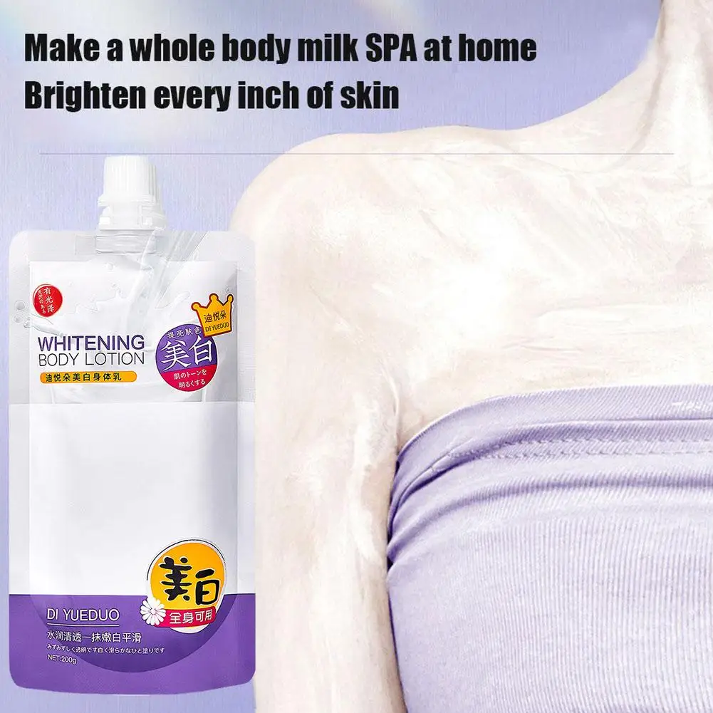 

200g Whitening Body Lotion Moisturizing Lasting Refreshing Body Brightening Emulsion Bleaching Natural Nourishing Cream Mil E1L8