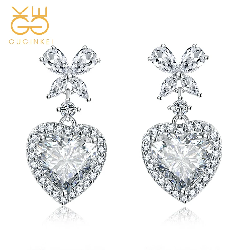 

GUGINKEI 925 Silver Earrings for Women Luxury Woman Earring Earrings Trend 2022 Women's Drop Sterling Earings Jewelry Fine