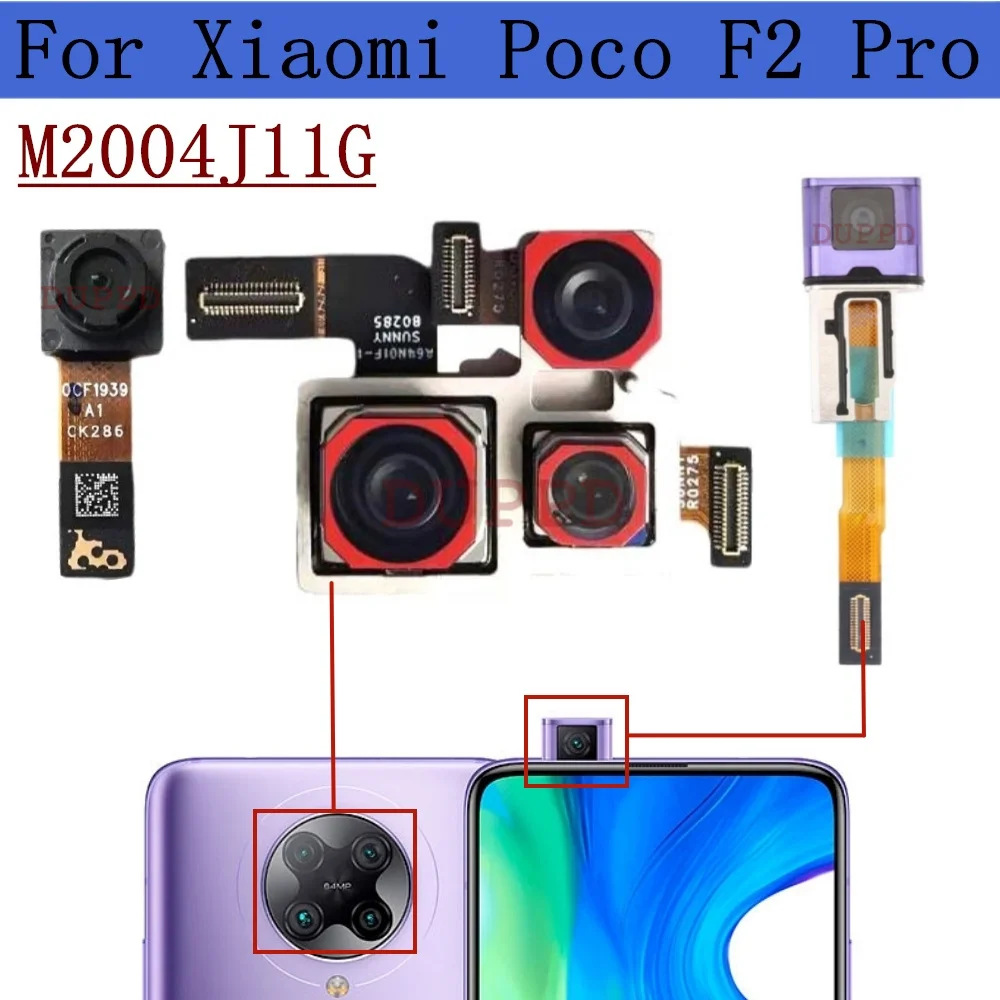 

Original Back Main Rear Camera For Xiaomi Poco F2 Pro M2004J11G Front Facing Small Selfie Camera Phone Flex Cable Parts