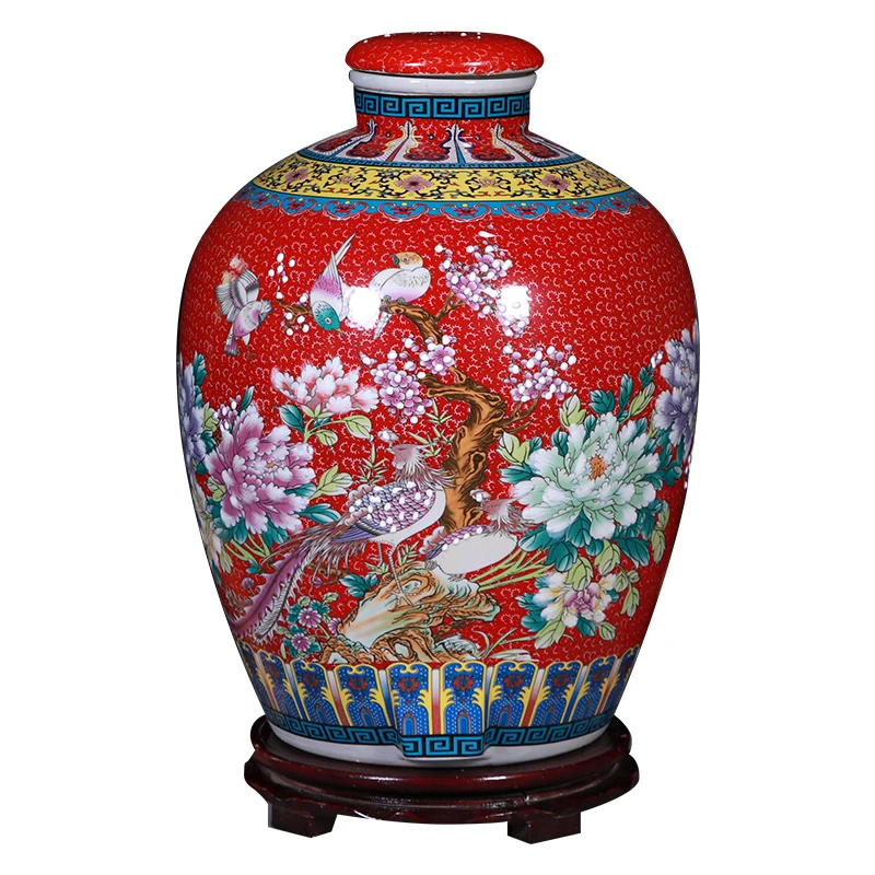 

Jingdezhen Ceramic Wine Jar 5.10kg 0/30/50 Household Sealed Dedicated Kimchi VAT White Spirit Bottle Cans Wine Pot