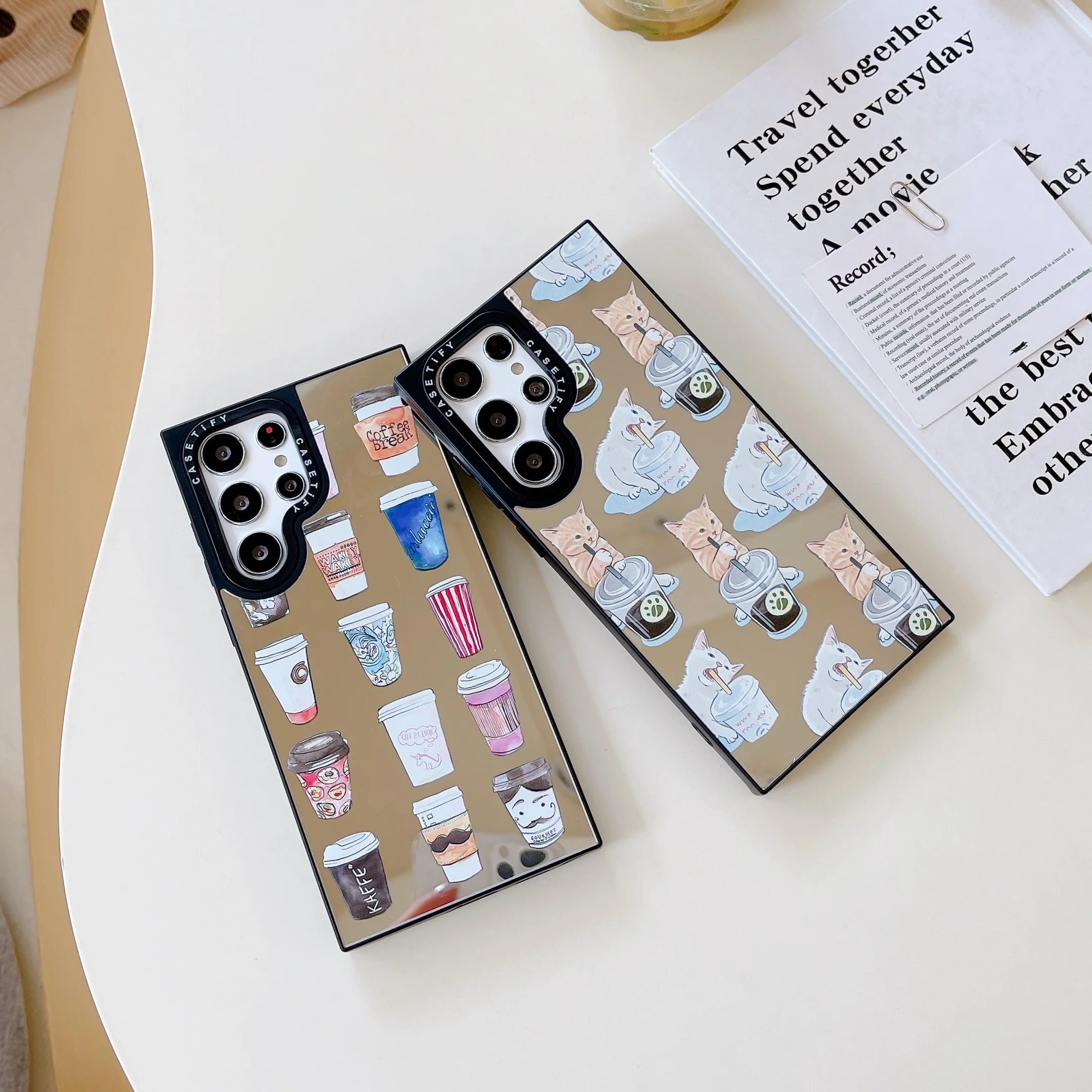 

CASETIFY cute cat Phone Case For Samsung Galaxy S22 S22 Plus S22Ultra 23 23Ultra Lady Girl Shockproof Soft TPU Shell Fundas