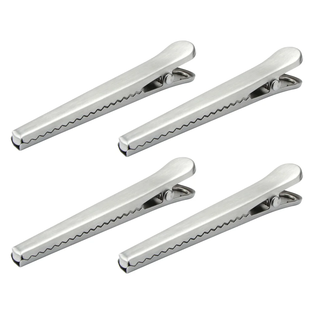 

4pcs Stainless Steel Sealing Clips Food Clamps Food Clips Bag Sealing Clips