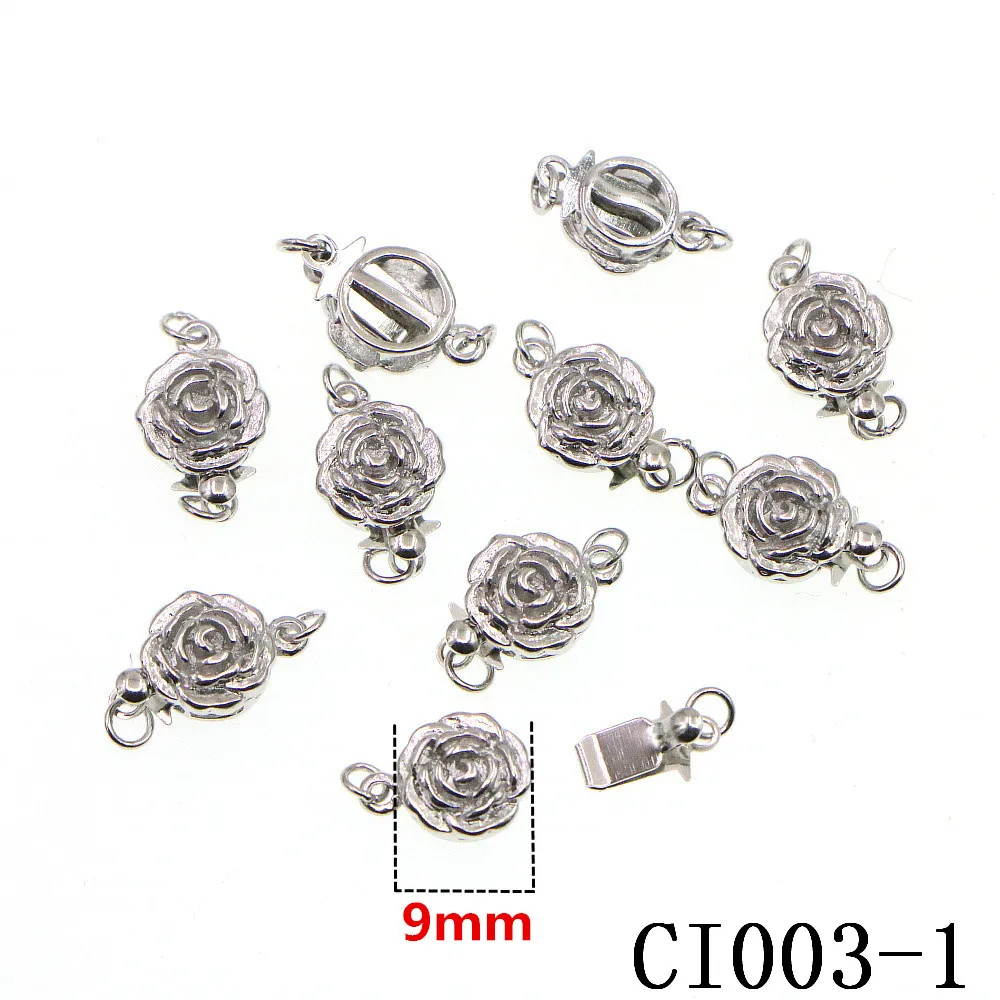 

Fashion Silver Plated Flower Button 8 Styles Women DIy Accessories Necklace Bracelet Beads for Jewelry Making Wholesale Price