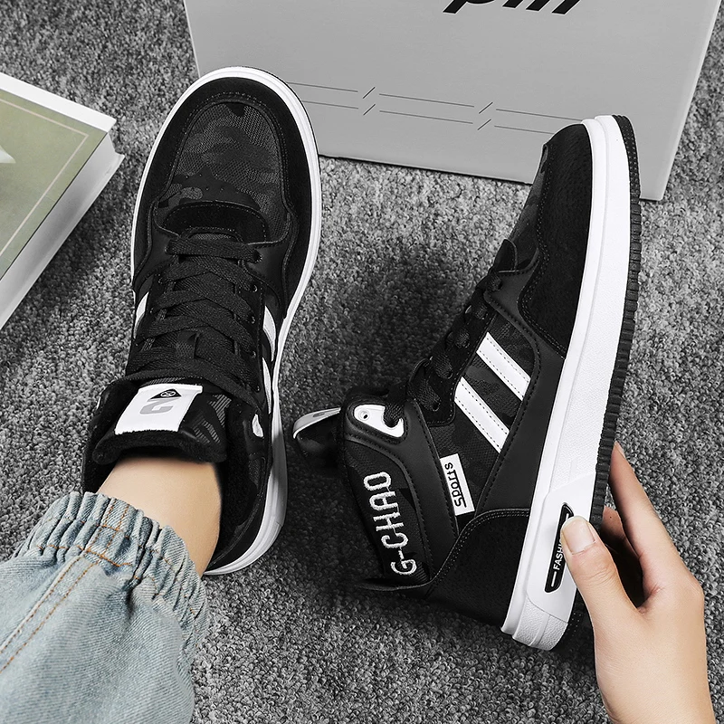 Men Fur sport Running Shoes Winter Keep Warm Shoes Leisure Sneakers Shoes comfortable Outdoor Tennies shoes zapatillas