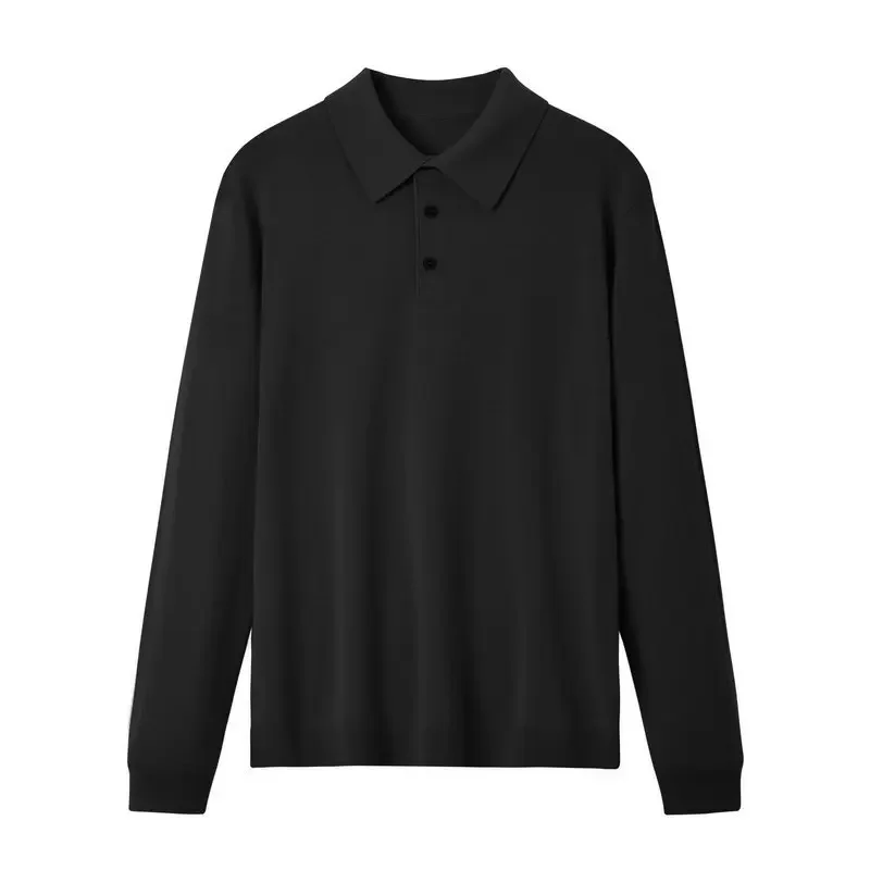 Мужская модель 100% свитер из чистой шерсти с воротником-оборотом для осени и зимы