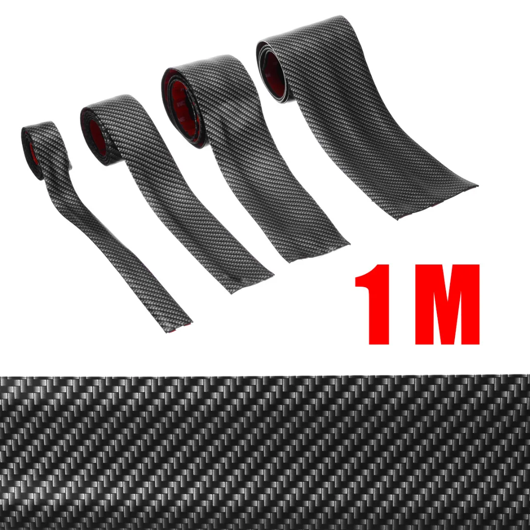 

1 Roll 5CM/7CM/10CM Car Carbon Style Rubber Door Sill Protector Edge Guard Strip Universal Automobile Protection Sticker