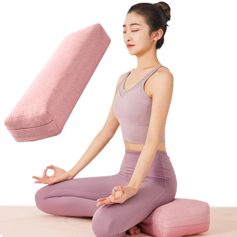 

Подушка для йоги, фитнеса, высокоэластичная подушка для упражнений, реабилитации, вспомогательный инструмент, хлопковая и льняная текстура, квадратные Аксессуары для йоги