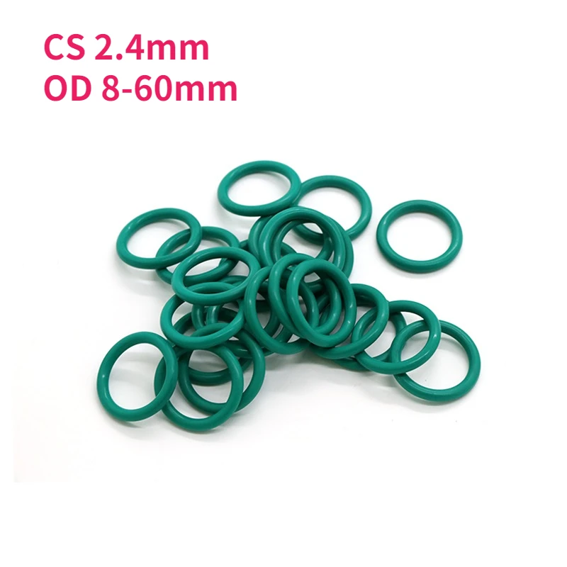

Fluorine Rubber O-Ring Green FKM O Ring Oil Sealing Gasket CS 2.4mm OD 8-60mm
