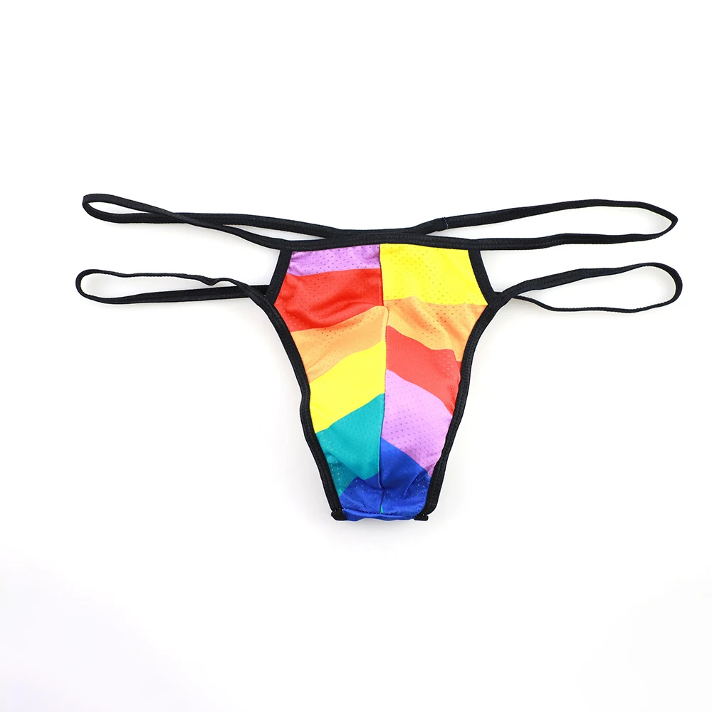

Men Sexy G-string Colorful Printed Bikini Thong Male Sexy Thin Strap Panties Personality Underwear Man Fashion Underpants