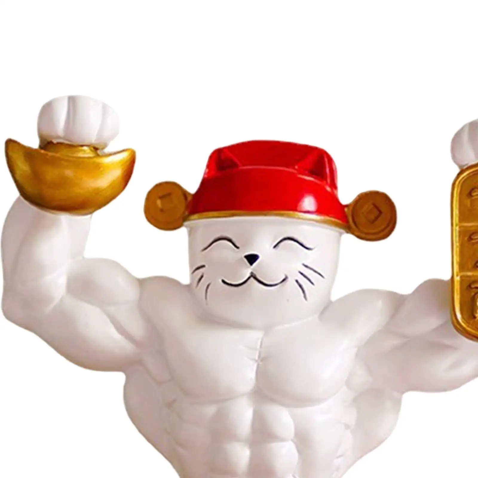 

Creative Strong Arm Lucky Cat Statue Home Decoration for Living Room Desk