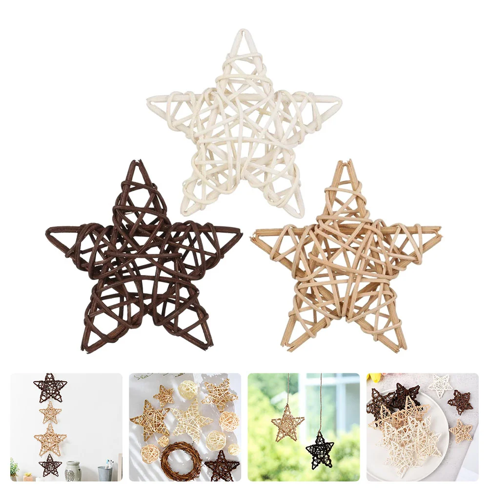 

Rattanball Star Wicker Christmas Tree Ornament Decoration Ornaments Hanging Heartdecorative Natural Shaped Decor Willow Favors