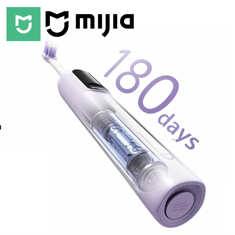 Фото Электрическая зубная щетка MIJIA Oscillation Pro, 180-дневный срок службы батареи, 4 умных режима, LED-экран и блокировка для путешествий, с двумя насадками. №1