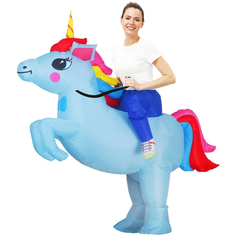 

Adult Unicorn Inflatable Costumes Garment Colorful Animal Anime Suits Halloween Carnival Party Cosplay Costume for Man Woman