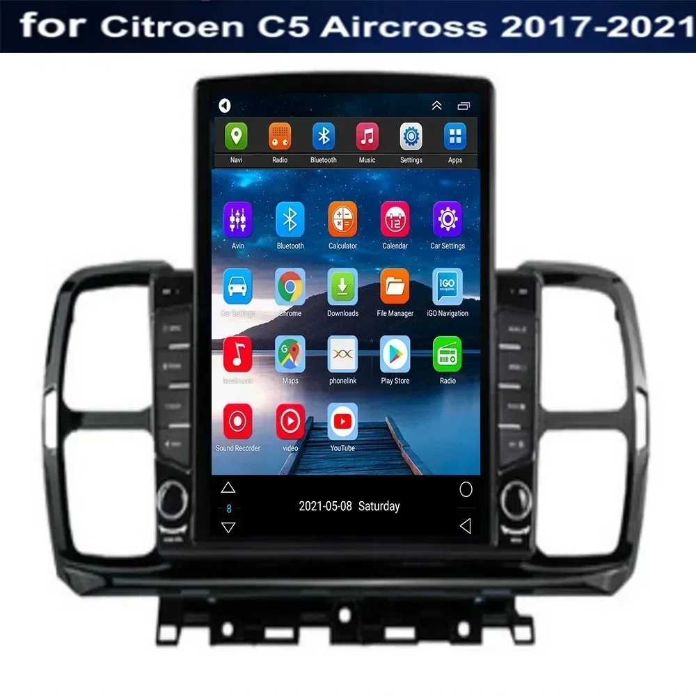 For Tesla Style 2Din Android13 Car Radio Citroen C5 Aircross 2017-2035 Multimedia Video Player GPS Stereo Carplay DSP Camera