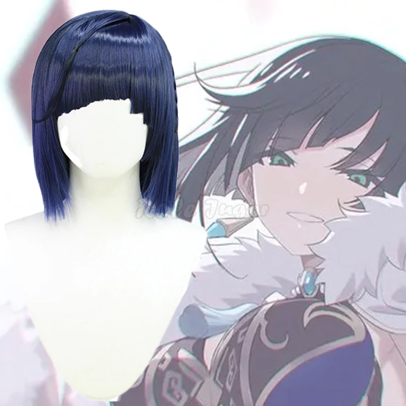 

Парик для косплея Yelan Game Genshin, Короткие парики для косплея с переходом цвета, термостойкие вечерние сы, парик для ролевых игр C34M120