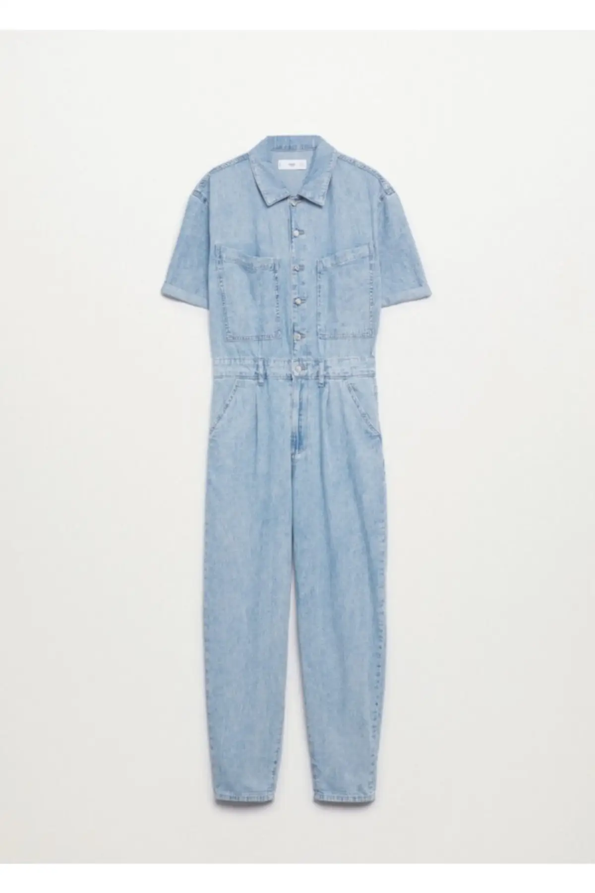 

Women's Overalls Light Blue Cotton Denim Hot Style Quality Fabric Sleeveless Baggy Trousers Casual Jumpsuit