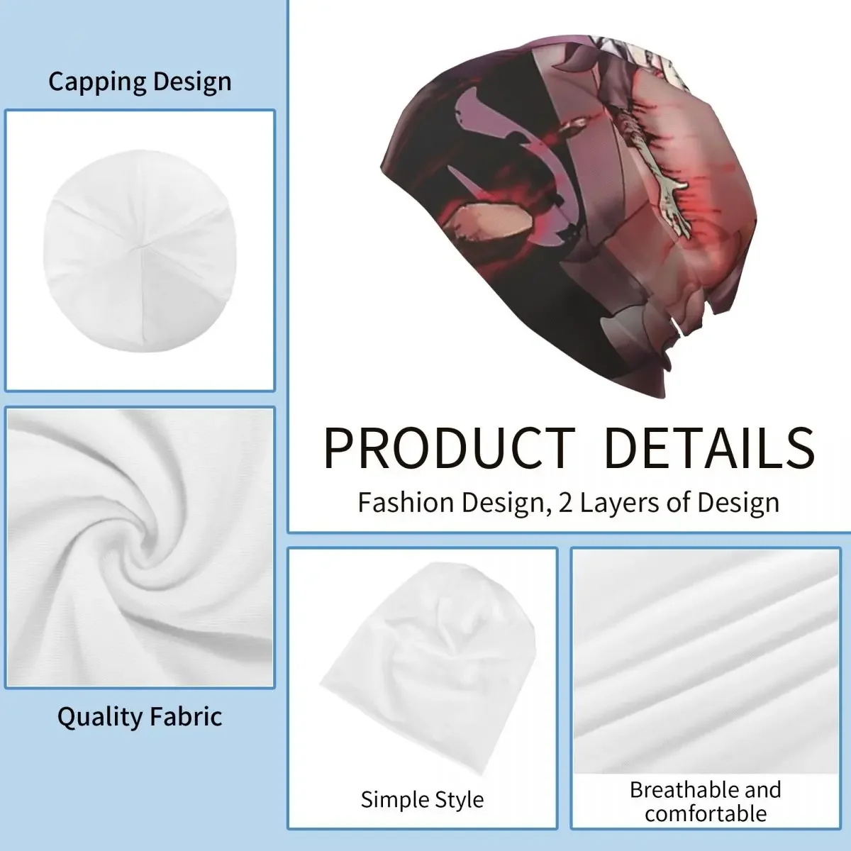 Шапка-бини Мужская/женская из тонкой ткани на осень/весну