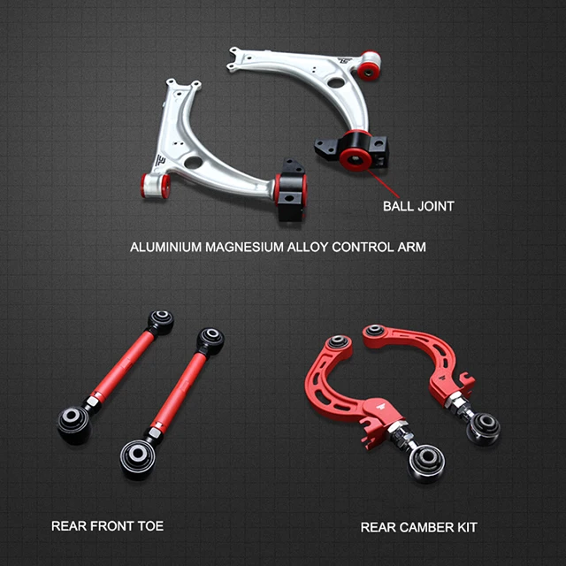 Фото Регулируемый комплект задних рычагов подвески LVTU для Volkswagen Golf MK6 GTI, Sagitar, Magotan, Passat (левый и правый), алюминиевый №4